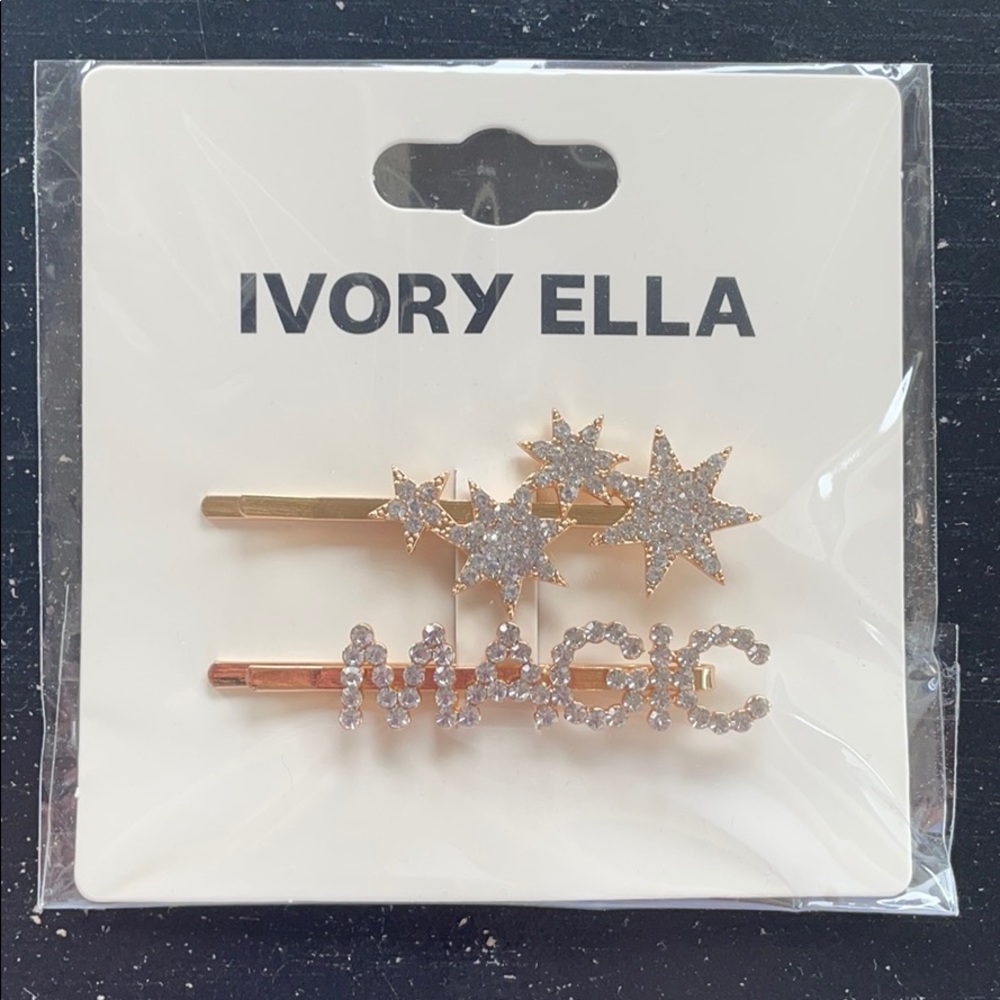 NEW Ivory Ella 2-pack Barrettes Magic